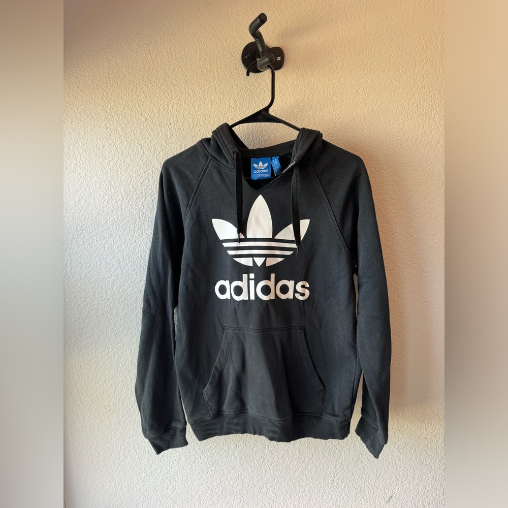 Classic Adidas black hoodie. Size small.